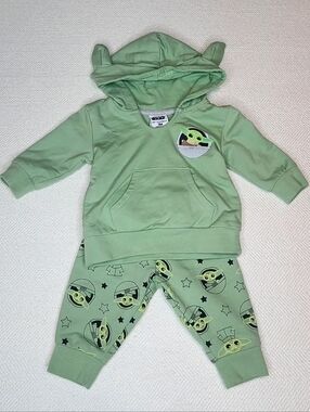Star Wars Green Baby Yoda Hoodie & Pants Matching Set